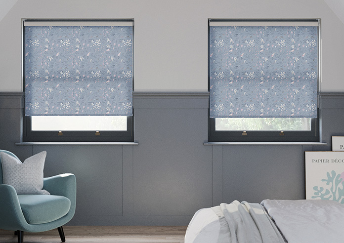 Summer Meadow, Slate Blue - Roller Blind - Image 3